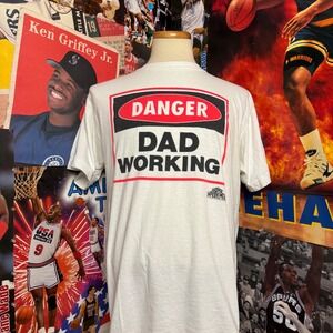 Vintage 90s Home Improvement Danger Dad Working Retro Graphic Tee Sz XL